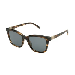 TOUS Women's Sunglasses Brown Tortoiseshell Acetate Frame with Grey Lenses TOB88-09RS