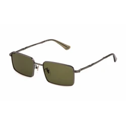 Police Men's Sunglasses SPLL85540568 — Grey Metal Frame, Green Lens, 54/19/145