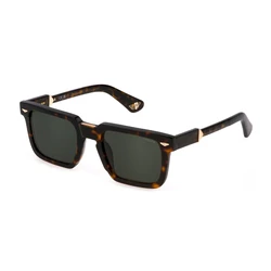 Police Unisex Sunglasses SPLL88-520722 — Brown Tortoiseshell Acetate Frame, Green Lens (52/22/145)