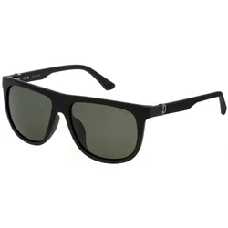 Police Unisex Sunglasses with Black Acetate Frame and Green Lens PLN33E U28P