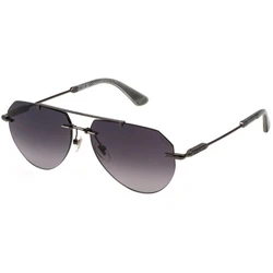 Police Men's Sunglasses SPLN42 568K — Grey Metal Frame, Grey Degrade Lenses (59/15/145)