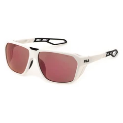 FILA Men's Sunglasses SFI722-635WWA — White Frame, Red Lens