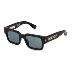 Police SPLP32E Men's Sunglasses - Black Acetate Frame, Black Lenses (52/22/145)