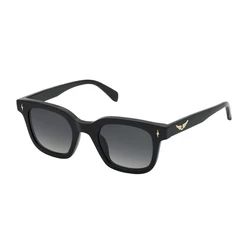 Zadig & Voltaire Unisex Sunglasses Black Acetate Frame Black Degrade Lens 54/23/145 SZV401V 700Y