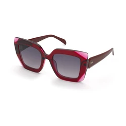 TOUS Women's Sunglasses STOC44-5309AN — Pink Acetate Frame, Grey Degraded (Gradient) Flock Lenses, 53/21/140