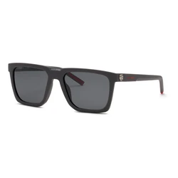 Philipp Plein Men's Sunglasses - Black Acetate Frame, Black Mirror Lens, 57-18-145 (SSP031-57GFCP)