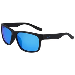 NIKE Men's Sunglasses CRUISERMIEV8 — Black Frame, Blue Mirror Lens