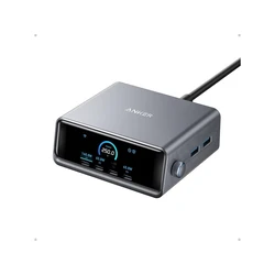 Anker Prime Charger 250W – 6-Port GaN Desktop Charging Station with 6 cm LCD & Smart Control (Model A2345341)