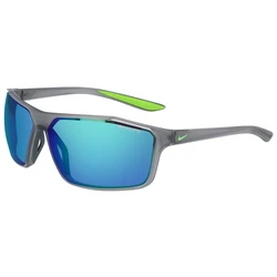Nike Men's Sunglasses Windstorm — Grey Acetate Frame with Turquoise Mirror Lens CW4672-022