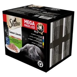 Sheba Wet Food for Cats - Duck, Chicken, Salmon & Tuna - 32 x 85 g