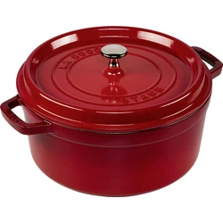 Staub La Cocotte 26 cm στρογγυλή - Kirsch (κερασί) κόκκινο - Χυτοσίδηρος