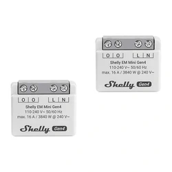Shelly Αναλυτής Ενέργειας EM Mini Gen4 2-τεμ. Wi‑Fi / Bluetooth / Zigbee (Matter)