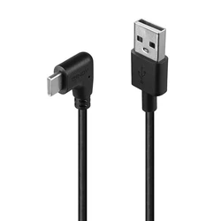Lindy Angle (90°) Καλώδιο USB 2.0 USB-C (αρσενικό) σε USB-A, 1 m, 15 W, Μαύρο