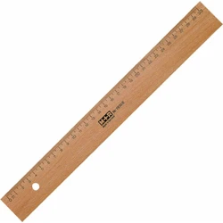 M+R Lineal Ξύλινος Χάρακας 30 cm Οξιά με Μεταλλική Ενθεσή, 1 τεμάχιο