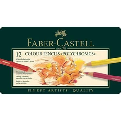 Art Supplies Faber Castell Polychromos Colour Pencils Tin of 12