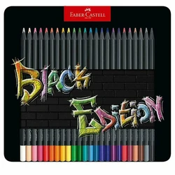 FABER-CASTELL Ξυλομπογιές Black Edition 24 τεμ. σε Μεταλλική Θήκη