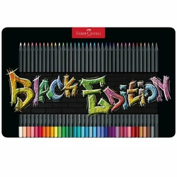 FABER-CASTELL Ξυλομπογιές Black Edition - Σετ 36 (Μεταλλική Θήκη)