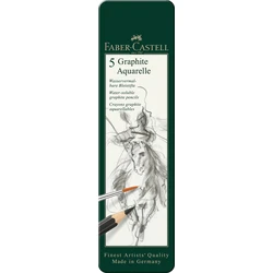 FABER-CASTELL Aqua Graphite Σετ 5 μολυβιών υδατοδιαλυτού γραφίτη (HB, 2B, 4B, 6B, 8B)