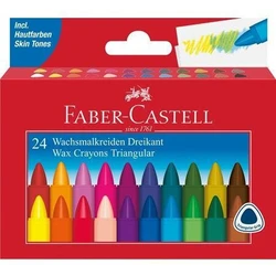 FABER-CASTELL Κηρομπογιές τριγωνικές 24τμχ - Κασετίνα