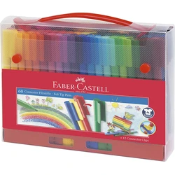 FABER-CASTELL Σετ 60 μαρκαδόρων Connector σε βαλιτσάκι
