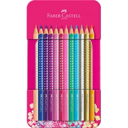 Ξυλομπογιές FABER-CASTELL Sparkle 12 τεμ. σε μεταλλική κασετίνα