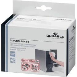 DURABLE SUPERCLEAN 50 Υγρά Μαντηλάκια Καθαρισμού για Πλαστικό, 50 τεμ.