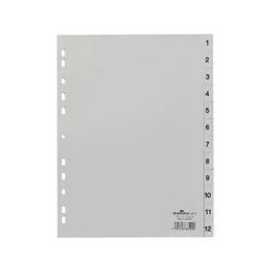 DURABLE Numbered Index A4 1-12, PP full cover, grey