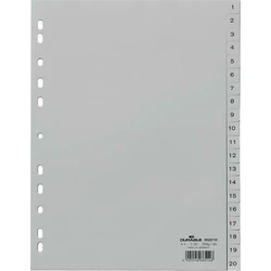 DURABLE Αριθμητικό διαχωριστικό A4 1-20, PP, αδιαφανές γκρι