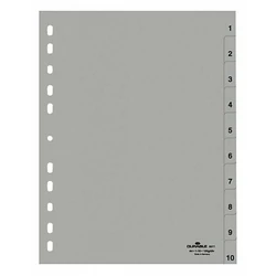 DURABLE numbered index dividers A4 (tabs 1-10), PP plastic