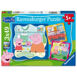 Ravensburger Puzzle Πάζλ Peppa Pig Family Firsts 3x49 τεμ