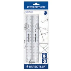 STAEDTLER 15 cm Transparent Plastic Ruler (Pack of 2)