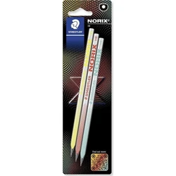 STAEDTLER Norix Graphite Pencils HB x3, Black/Grey, 100% PEFC (MPN 181-HBBK3)