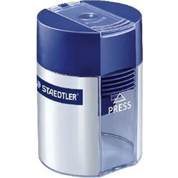 STAEDTLER Round Pencil Sharpener with Container, 1-Hole, Plastic, Model 511 001