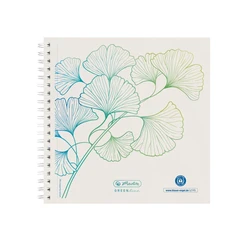 Herlitz Spiral Notebook 14.8 x 14.8 cm, 100 sheets, dotted, GREENline Ginkgo