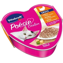 Vitakraft Poesie Creation Wet Food for Adult Cats Tray with Turkey and Cheese 85g