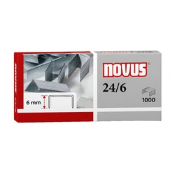 NOVUS Συνδετήρες 24/6 DIN 1000 τεμ, μήκος ποδιού 6 mm