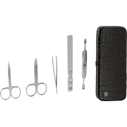 Zwilling CLASSIC δερμάτινη θήκη με μεταλλικό σκελετό, μαύρη, 5 τεμ.