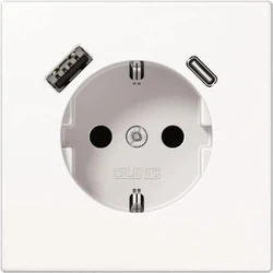 Εντοιχιζόμενη πρίζα SCHUKO Jung LS1520-15CAWW με USB Type-A & USB Type-C