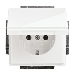 Busch-Jaeger BJ 20 EUK-84 Εντοιχιζόμενη Πρίζα (Schuko) με Καπάκι, future linear studio λευκό