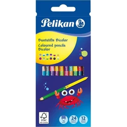 Pelikan Bicolor Wooden Colored Pencils BRB12LN 24 colors, 12-piece folding box