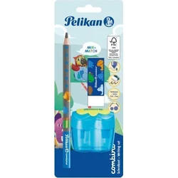 Pelikan Combino Learning Pencil Set, Blue, with Eraser and Sharpener