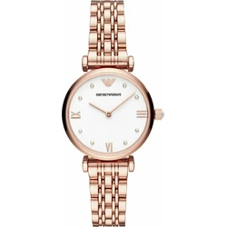 Emporio Armani Gianni T-Bar Γυναικείο Ρολόι 32mm Ροζ Χρυσό Μεταλλικό Μπρασελέ AR11267