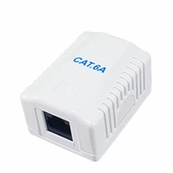 Equip Surface-Mounted Cat6A 1-Port RJ45 UTP Outlet Box (Aufputzdose), RAL 9010 White
