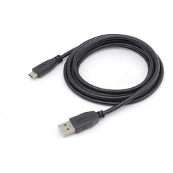 Equip USB-C to USB-A Cable (USB 2.0), 3A, Stainless Steel Connectors, 0.30 m, Black