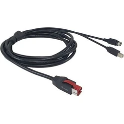 Equip PoweredUSB 24V to USB-B / 3‑pin Mini‑DIN Cable, 3.0 m, Black