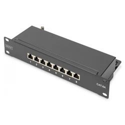 DIGITUS Patch Panel 1U 10" 8-Port Cat6A Shielded Black (DN-91608S-EA)