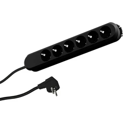 Bachmann SMART πολύπριζο 6x γειωμένες πρίζες (Schuko), μαύρο, καλώδιο 5 m