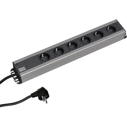 Bachmann Handwerkerleiste 6f - Πολύπριζο 6 θέσεων (Τύπος F Schuko) με καλώδιο 2 m, USB-A