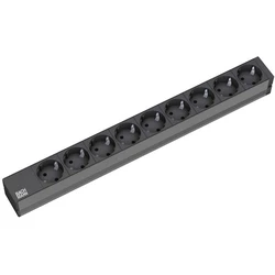 Bachmann 48,26 cm (19'') πολύπριζο ράγας 9 θέσεων χωρίς διακόπτη, μαύρο