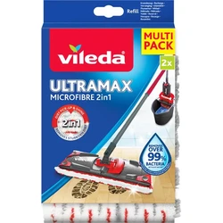 Vileda Ultramax Microfibre 2 in 1 Ανταλλακτικό Παρκετέζας με Μικροίνες - 2τμχ (167720)